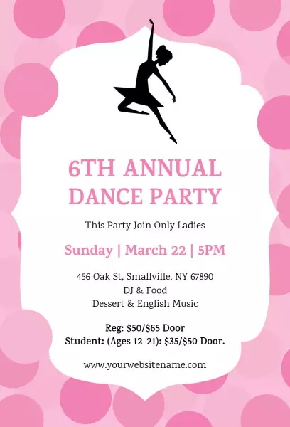 6th Annual Ladies Exclusive Dance Party Invitation Template
