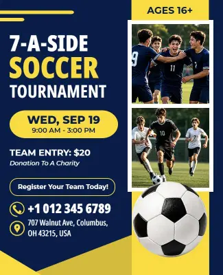 7-a-Side Soccer Tournament Flyer Template