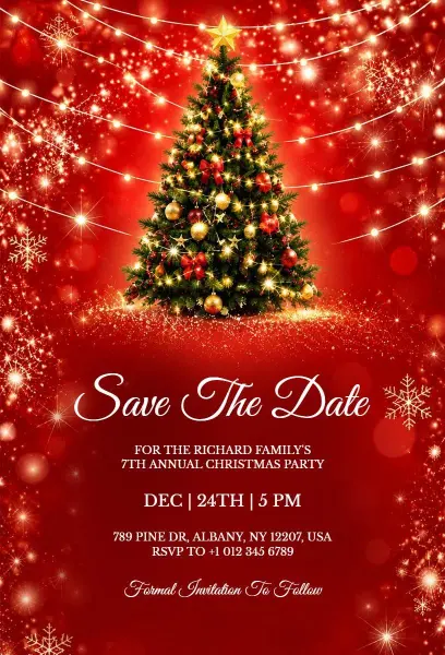 7th Annual Family Christmas Party Celebration Invitation Template