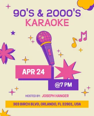 90s and 2000s Karaoke Night Flyer Template
