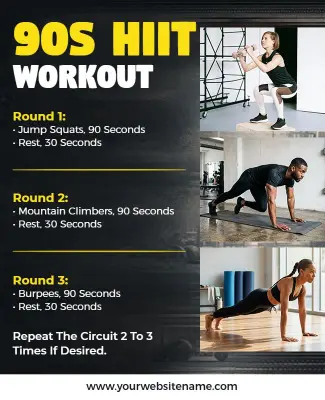 90s Hiit Workout Routine Poster Template