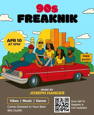 90s Theme Freaknik Party Flyer Template