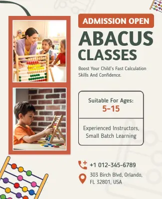Abacus Classes Admission Flyer Template