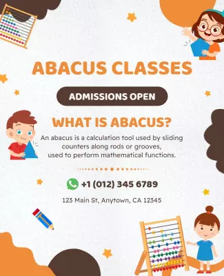 Abacus Classes Admissions Open Flyer Template
