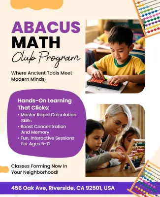 Abacus Math Club Program Flyer Template