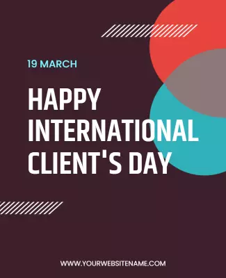 Abstract Colorful International Client's Day Poster Template