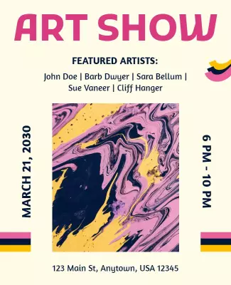 Abstract Colorful Swirl Art Show Poster Template