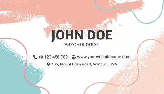 Abstract Soft Colors Psychology Therapy Business Card Template