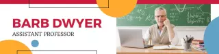 Academic Assistant Professor Setup with Colorful Shapes LinkedIn Banner Template