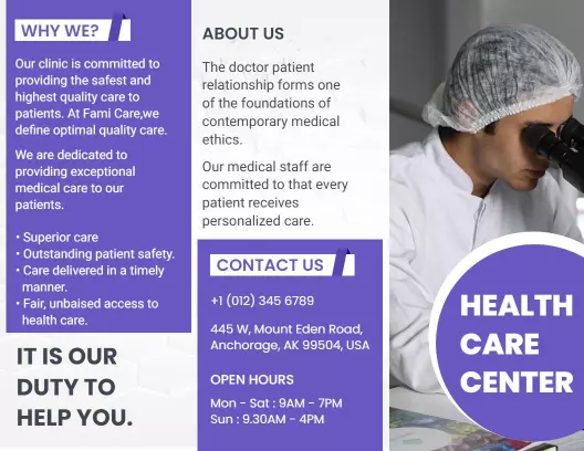 Accessible Health Care Services Information and Directory Brochure Template