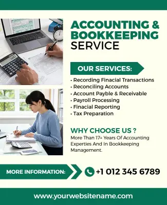 Accounting and Bookkeeping Services Promotion Flyer Template