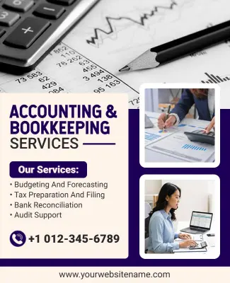Accounting and Bookkeeping Services Promotional Flyer Template