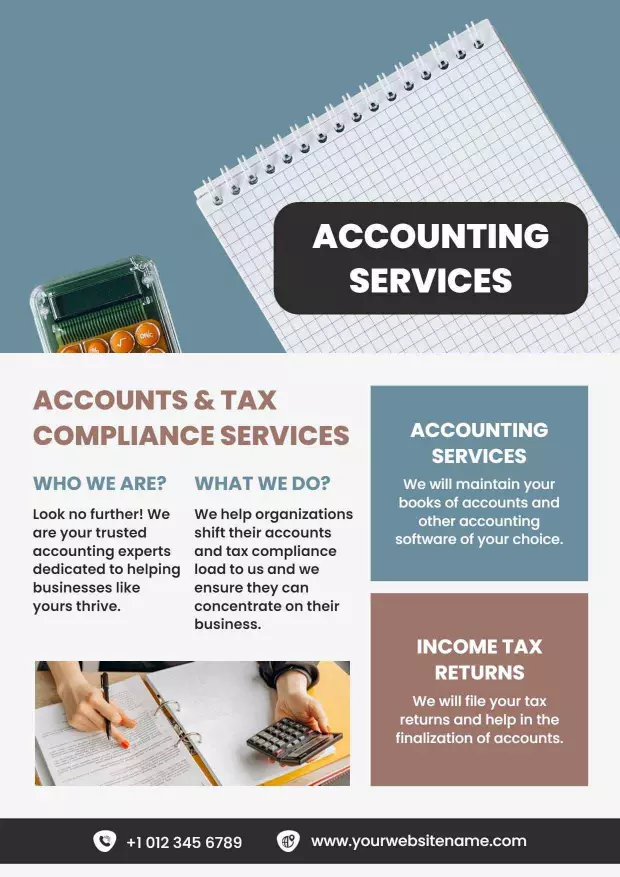Accounting and Tax Compliance Services A4 Flyer Template