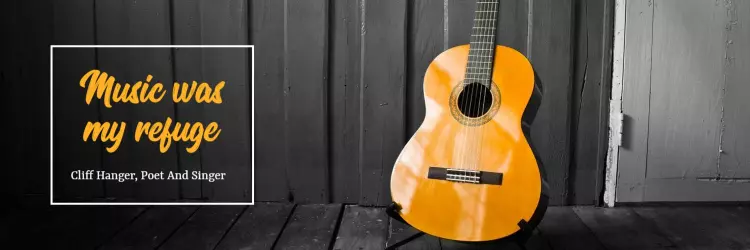 Acoustic Guitar with Black and Yellow Colors Twitter Banner Template