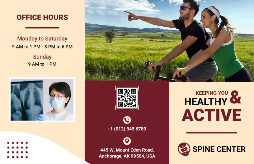 Active Lifestyle Chiropractic Care HealthCare Brochure Template