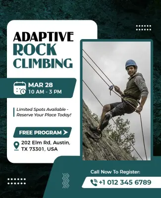 Adaptive Rock Climbing Event Flyer Template