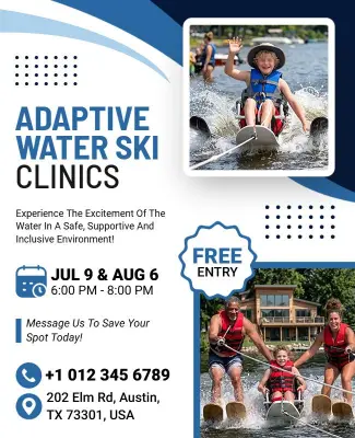 Adaptive Water Ski Clinics Event Flyer Template
