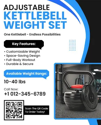 Adjustable Kettlebell Fitness Weight Set Flyer Template