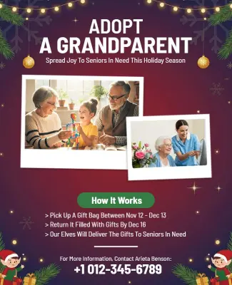Adopt a Grandparent Holiday Gift Program Flyer Template