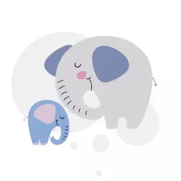 Adorable Gray and Blue Elephant Theme for Baby Logo Template