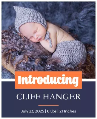 Adorable Gray Crochet Newborn Announcement Poster Template
