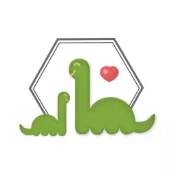 Adorable Green Dinosaur Design Celebrating Baby Love Logo Template