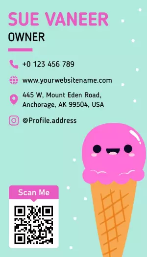Adorable Ice Cream Themed Cute Business Card Template
