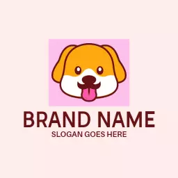 Adorable Orange Dog Featuring Playful Expression Logo Template