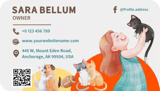 Adorable Pet Care Business Card Template