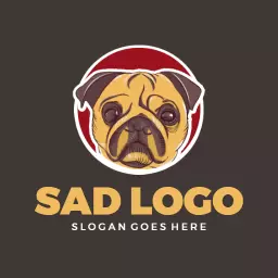 Adorable Pug Illustration Highlighting Dog Care Logo Template