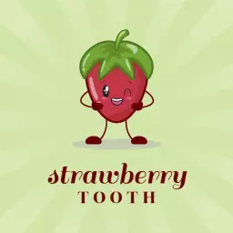 Adorable Strawberry Character Smiling with Cartoon Style Logo Template
