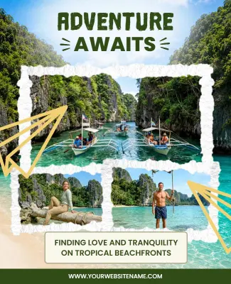 Adventure Awaits Tropical Beachfronts Travel Poster Template