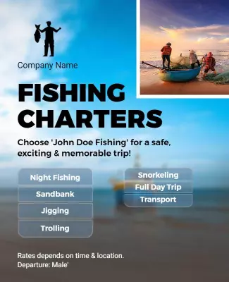 Adventure Fishing Charters Excursion Flyer Template