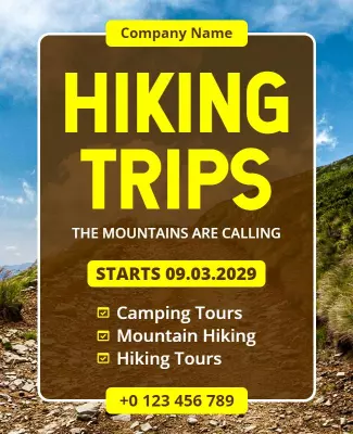 Adventure Hiking and Camping Tours Flyer Template
