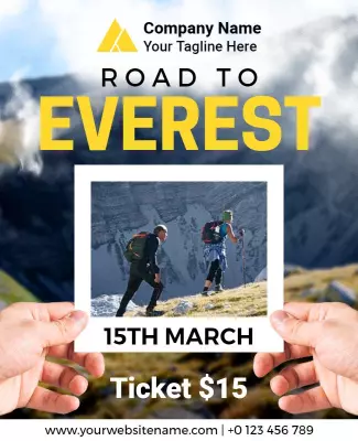 Adventure Hiking Journey to Everest Climb Poster Template
