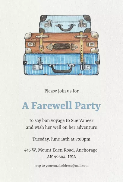 Adventure Journey Travel Farewell Party Invitation Template