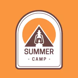 Adventure Lantern and Mountain Design for Summer Camp Logo Template