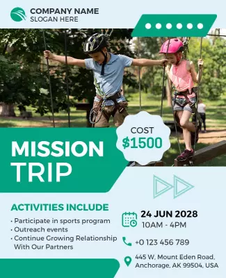 Adventure Sports Mission Trip Flyer Template