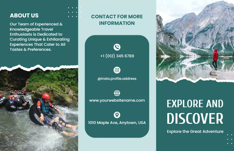 Adventure Travel Explore and Discover Unique Experiences Brochure Template