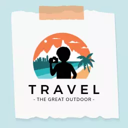 Adventure Travel Icon with Vibrant Landscape YouTube Channel Logo Template