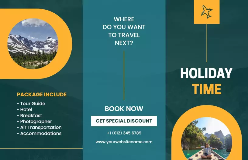 Adventure Travel Package Booking and Discount Holiday Brochure Template