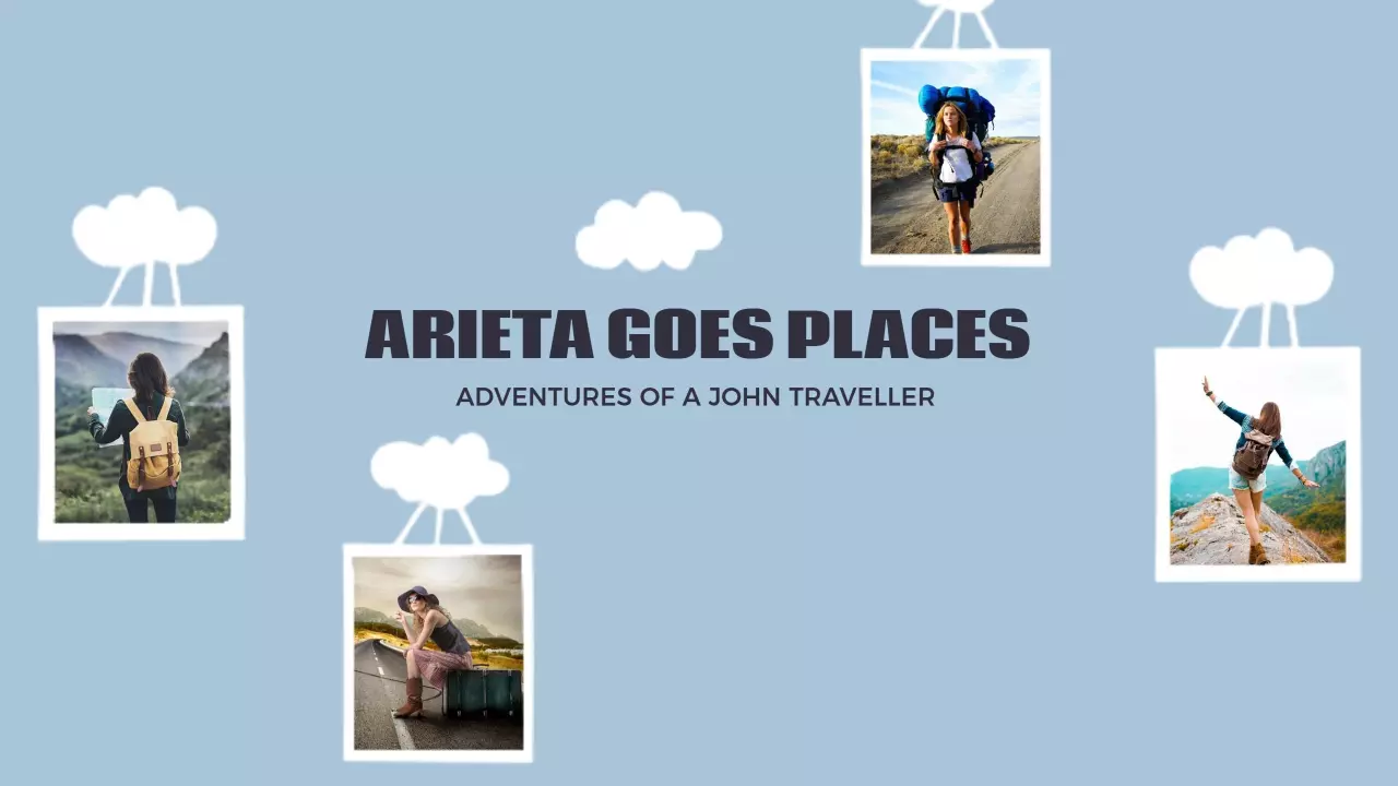 Adventurous Blue Background Travel Memories Banner Template