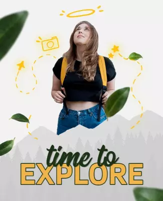Adventurous Green Outdoor Exploration Themed Poster Template