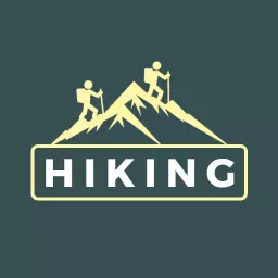 Adventurous Hikers Conquering Majestic Mountain Trails Logo Template