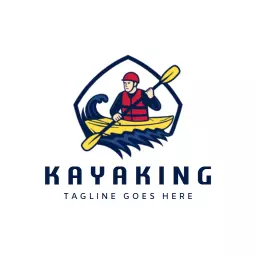 Adventurous Kayaking Performance with a Kayaker Logo Template