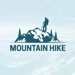 Adventurous Mountain Hiking Scene with Scenic Views Logo Template