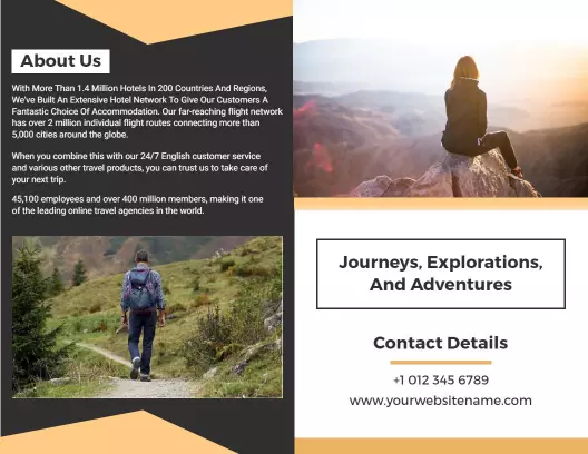 Adventurous Travel Journeys and Exploration Bi Fold Brochure Template