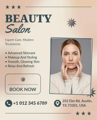 Aesthetic Beauty Salon Services Promotion Flyer Template