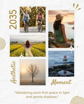 Aesthetic Travel Adventure Photo Collage Poster Template