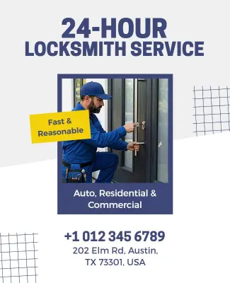 Affordable 24/7 Locksmith Services Flyer Template